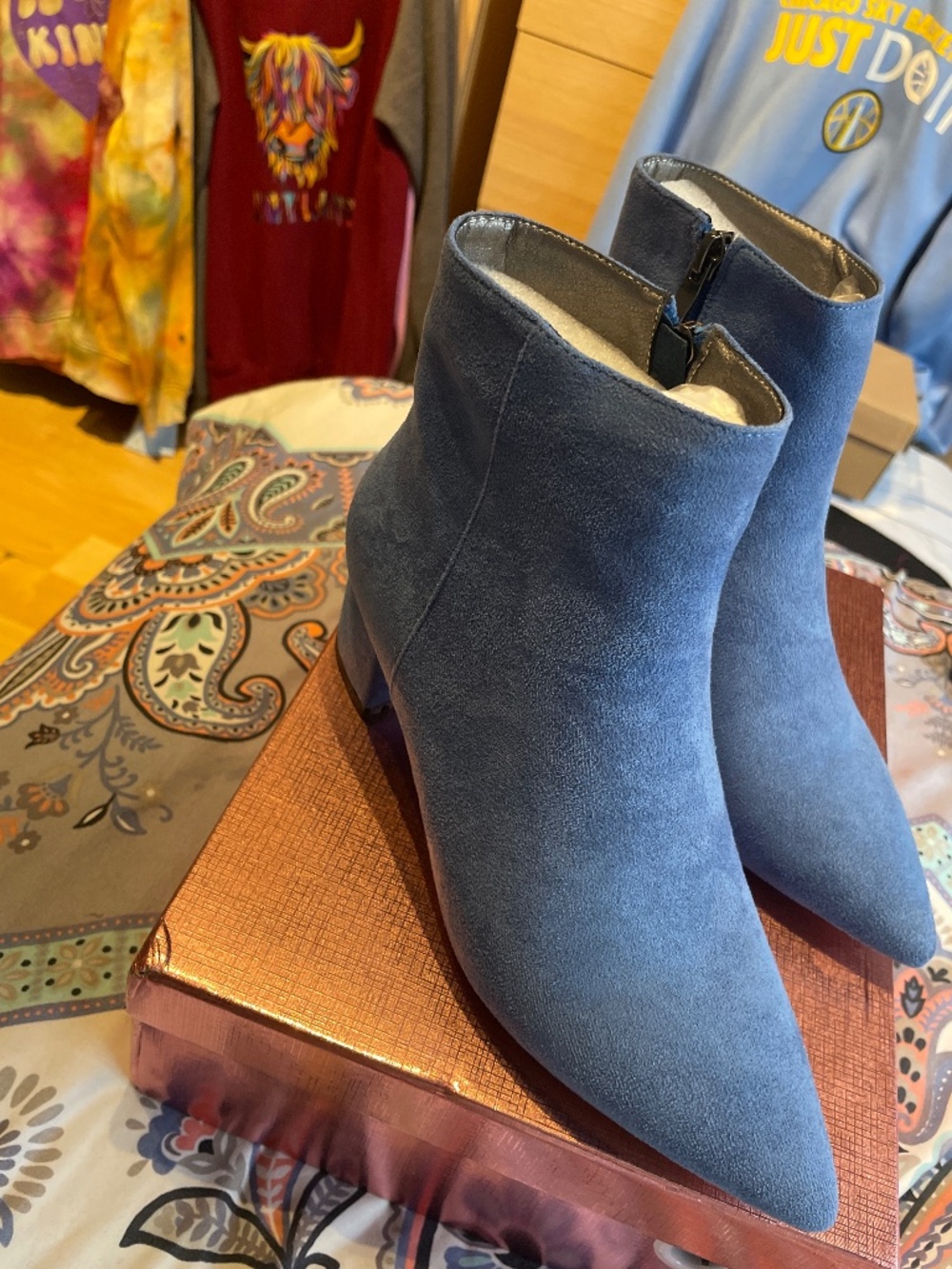Ladies blue ankle boots